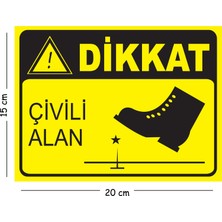 Mayeka Metal Dikkat Çivili Alan 15X20 cm Uyarı Iş Güvenliği Levhası