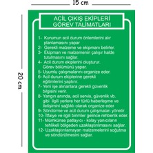 Mayeka Metal Acil Çıkış Ekipleri Görev Talimatları 15X20 cm Uyarı Iş Güvenliği Levhası