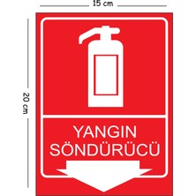 Mayeka Metal Yangın Söndürcü 15X20 cm Uyarı Iş Güvenliği Levhası