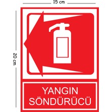 Mayeka Metal Yangın Söndürücü Sol 15X20 cm Uyarı Iş Güvenliği Levhası