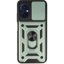 Selfbuysell Xiaomi Poco M5 Kılıf Pars Lens Yüzüklü Silikon - Yeşil