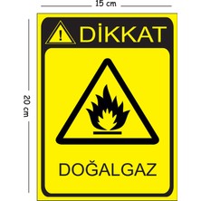 Mayeka Metal Dikkat Doğalgaz 15X20 cm Uyarı Iş Güvenliği Levhası