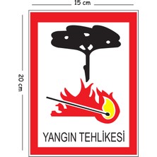 Mayeka Metal Yangın Tehlikesi 15X20 cm Uyarı Iş Güvenliği Levhası