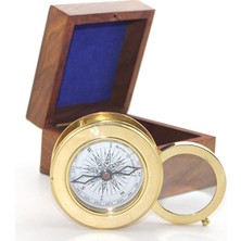 Selfbuysell Ahşap Kutulu Pirinç Mercekli Pusula 16040