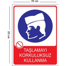 Mayeka Metal Taşlamayı Korkuluksuz Kullanma 6 15X20 cm Uyarı Iş Güvenliği Levhası