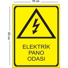 Mayeka Metal Elektrik Pano Odası 15X20 cm Uyarı Iş Güvenliği Levhası