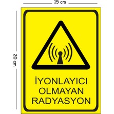 Mayeka Metal Iyonlayıcı Olmayan Radrasyon 15X20 cm Uyarı Iş Güvenliği Levhası