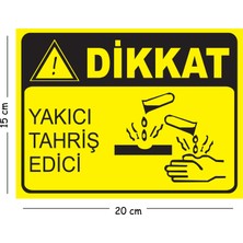 Mayeka Metal Dikkat Yakıcı Tahriş Edici 15X20 cm Uyarı Iş Güvenliği Levhası