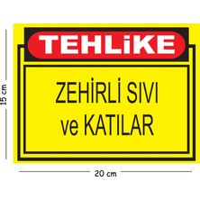 Mayeka Metal Tehlike Zehirli Sıvı ve Katılar 15X20 cm Uyarı Iş Güvenliği Levhası