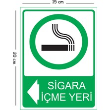 Mayeka Metal Sigara Içme Yeri Sol 15X20 cm Uyarı Iş Güvenliği Levhası