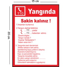 Mayeka Metal Yangında Sakin Kalınız 15X20 cm Uyarı Iş Güvenliği Levhası