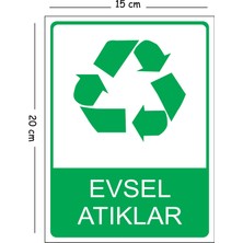 Mayeka Metal Evsel Atıklar 15X20 cm Uyarı Iş Güvenliği Levhası