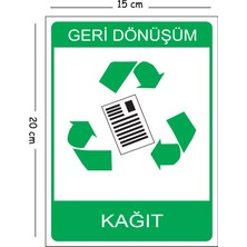 Mayeka Metal Geri Dönüşüm Kağıt 15X20 cm Uyarı Iş Güvenliği Levhası