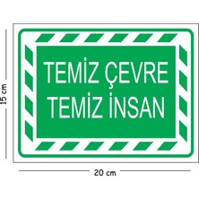 Mayeka Metal Temiz Çevre Temiz Insan 15X20 cm Uyarı Iş Güvenliği Levhası