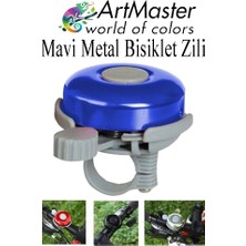 ArtMaster Mavi Metal Bisiklet Zili 1 Adet Scooter Zili Denge Zili Alümünyum Bisiklet Zili Bisiklet Süsü Korna Aksesuar