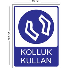 Mayeka Metal Güvenlik Ayakkabısı Giy 15X20 cm Uyarı Iş Güvenliği Levhası