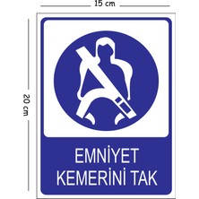 Mayeka Metal Emniyet Kemerini Tak 2 15X20 cm Uyarı Iş Güvenliği Levhası