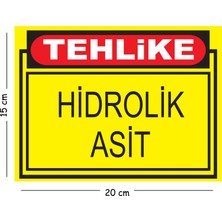 Mayeka Metal Tehlike Hidrolik Asit 15X20 cm Uyarı Iş Güvenliği Levhası