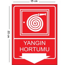 Mayeka Metal Yangın Hortumu 15X20 cm Uyarı Iş Güvenliği Levhası