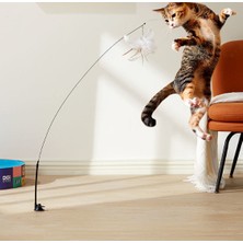 Selfbuysell Vantuzlu Tüylü Zilli Kedi Oyun Oltası