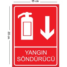 Mayeka Metal Yangın Söndürücü 2 15X20 cm Uyarı Iş Güvenliği Levhası