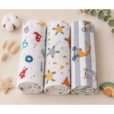 Childmechild Çok Amaçlı Müslin Örtü & Battaniye 3'lü Set %100 Pamuk 80X90 cm