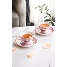 Lily Manor Alhambra Bone China Ingiliz Pembe 2'li Çay Fincanı Seti