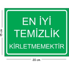 Mayeka Metal En Iyi Temizlik Kirletmemektir 15X20 cm Uyarı Iş Güvenliği Levhası