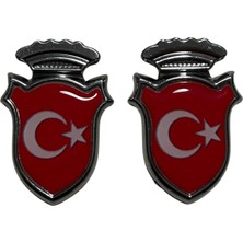 Autowise Türk Bayrağı Arma Logo Amblem 2 Adet Uyumlu