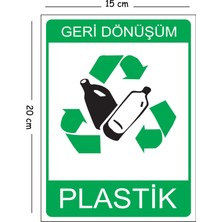 Mayeka Metal Geri Dönüşüm Plastik 15X20 cm Uyarı Iş Güvenliği Levhası