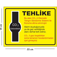 Mayeka Metal Tehlike Bu Alan Co2 Li Otomatik Yangın Söndürme Sistemi Ile Koruma Altına Alınmıştır 15X20 cm