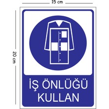 Mayeka Metal Iş Önlüğü Kullan 15X20 cm Uyarı Iş Güvenliği Levhası