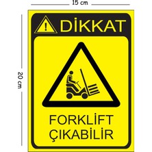 Mayeka Metal Dikkat Forklift Çıkabilir 15X20 cm Uyarı Iş Güvenliği Levhası