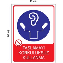 Mayeka Metal Taşlamayı Korkuluksuz Kullanma 3 15X20 cm Uyarı Iş Güvenliği Levhası