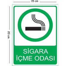 Mayeka Metal Sigara Içme Odası 15X20 cm Uyarı Iş Güvenliği Levhası