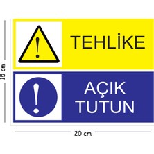 Mayeka Metal Tehlike Açık Tutun 15X20 cm Uyarı Iş Güvenliği Levhası