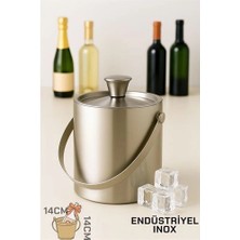 Nacario Buz Kovası Çift Cidarlı Yalıtımlı Endüstriyel Inox Şampanya Şarap Soğutucu Medium