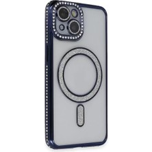 SiHako Newface Iphone 13 Kılıf Joke Simli Magneticsafe Kılıf - Lacivert