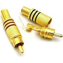BeeSpeed Rca Erkek Gold Lehimli Konnektör 100 Adet | Ses Video Kablosu Sinyal Bağlantı Ucu
