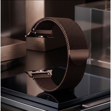 bbtech Apple Watch Series 11/10/9/8/7/6/ultra 3-2/se 3-2 Uyumlu 44/45/46/49MM Milano Loop Kordon Metal Hasır Mıknatıslı Loop Kayış Lansman Milanes Metal Örgü Manyetikli Kordon