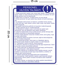 Mayeka Metal Personel Hijyen Talimatı 15X20 cm Uyarı Iş Güvenliği Levhası
