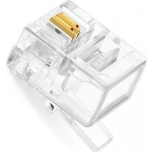 BeeSpeed RJ11 Telefon Konnektör Jak 100 Adet | Spiral Kordon Telefon Hattı Bağlantı Terminalleme