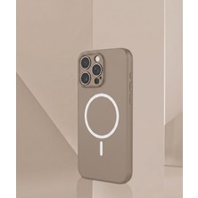 UK Apple iPhone 15 Pro Uyumlu Moon Kapak Magsafe Uyumlu Lüks Mat Kamera Çerçeve Korumalı Kılıf