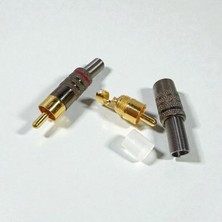 BeeSpeed RCA Erkek Lehimli Konnektör 50 Adet | Metal Jak – Oto Amfi Subwoofer Ev Sinema Ses Sistemi