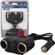 Nacario Olesson 1630 12-24V Çift USB Girişli 120W 80CM Kablolu 2'lı Araç Çakmak Çoklayıcı