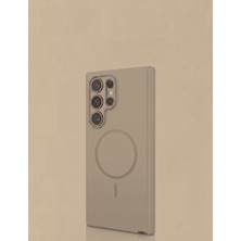 UK Samsung Galaxy S24 Ultra Uyumlu Moon Kapak Magsafe Uyumlu Lüks Mat Kamera Çerçeve Korumalı Kılıf