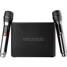 Nacario Microlab M60 Vega 100W Rgb 2 Adet Kablosuz Mikrofonlu Bluetooth Karaoke Hoparlör (15.000MAH Batarya