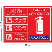 Mayeka Metal Yangın Söndürücü Kuru Tozlu 15X20 cm Uyarı Iş Güvenliği Levhası