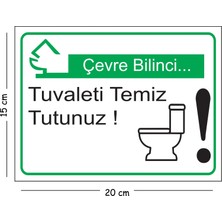 Mayeka Metal Çevre Bilinci Tuvaleti Temiz Tutunuz 15X20 cm Uyarı Iş Güvenliği Levhası