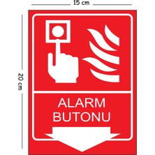 Mayeka Metal Acil Durum Butonu 15X20 cm Uyarı Iş Güvenliği Levhası